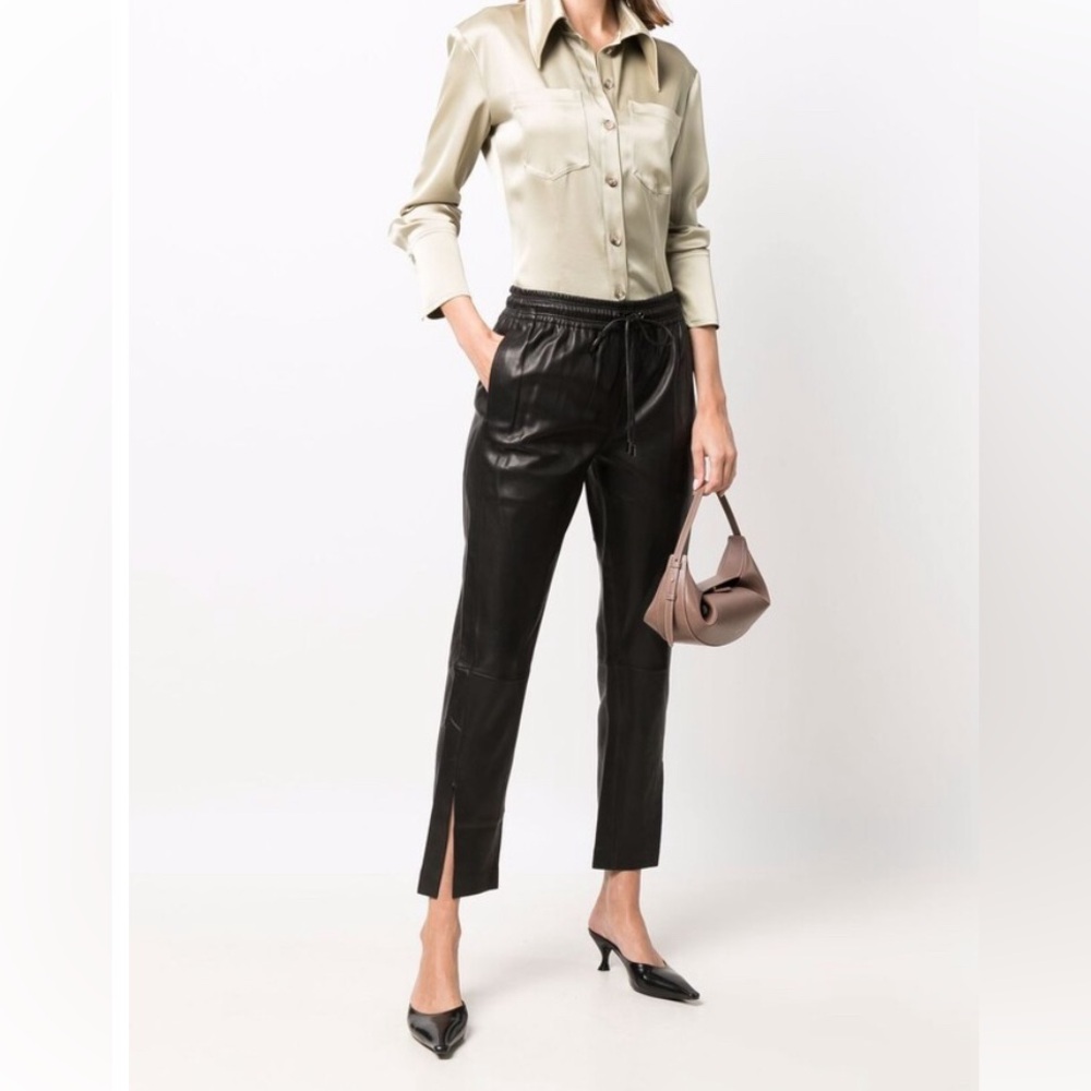 Theory Pull On Leather Pant Black Size 8